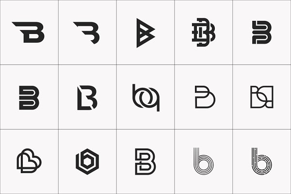 Download B Letter Logo Bundle Monogram Set