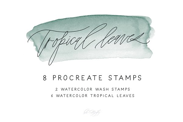 Download Procreate Watercolor leaves Stamps