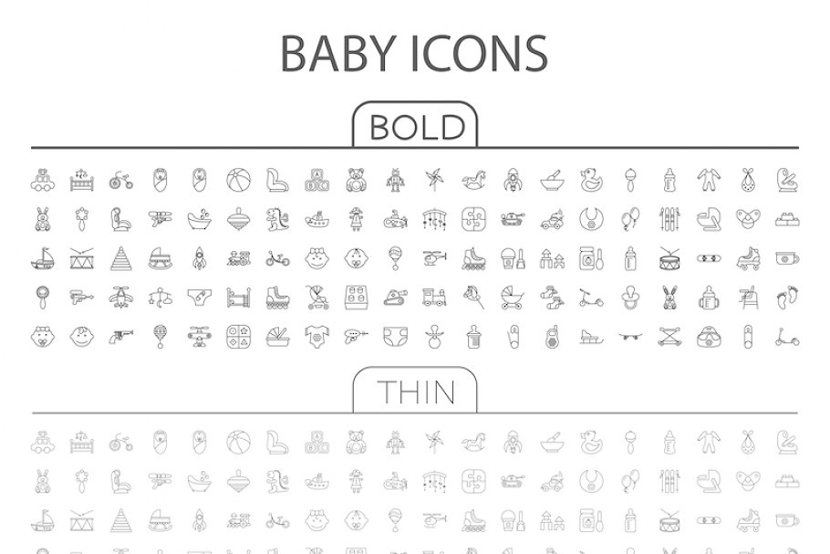 Download Baby flat vector icon set