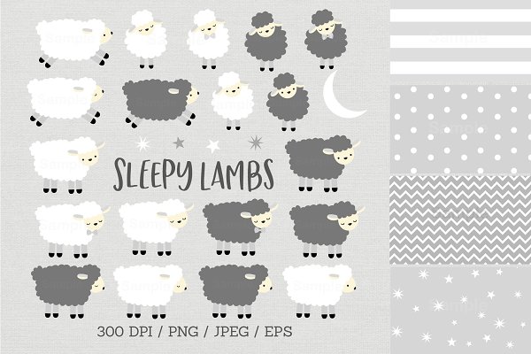 Download Sleepy Lamb Clipart