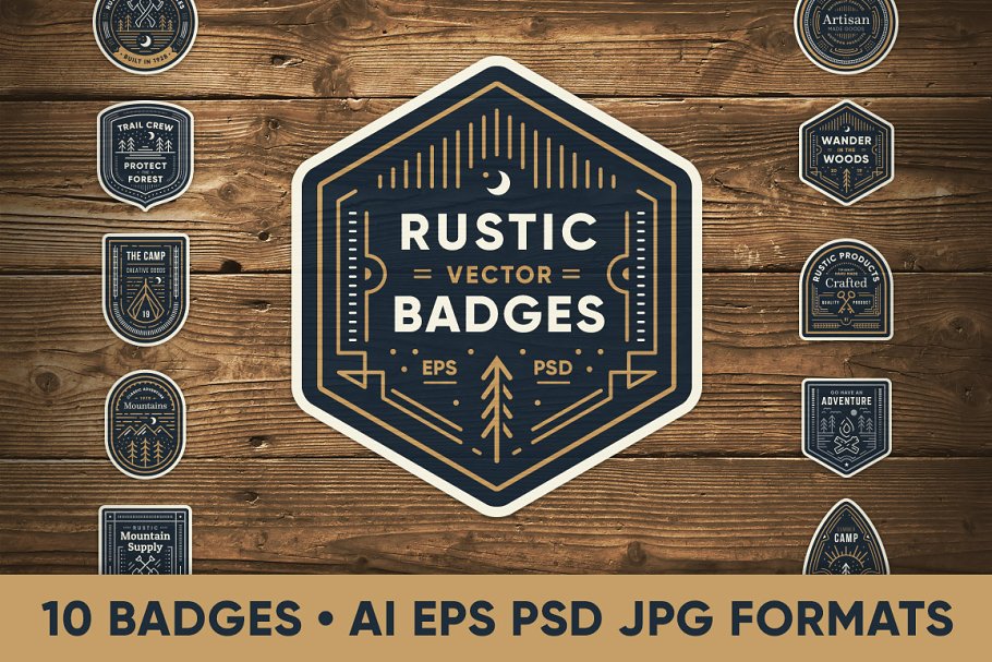 Download Rustic Line Art Badges