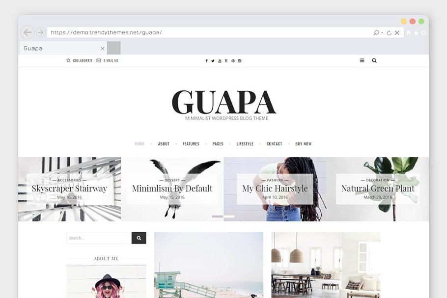 Download Minimal WordPress Blog Theme "Guapa"