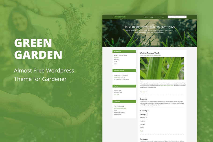 Download Green Garden - Cheap WordPress Theme
