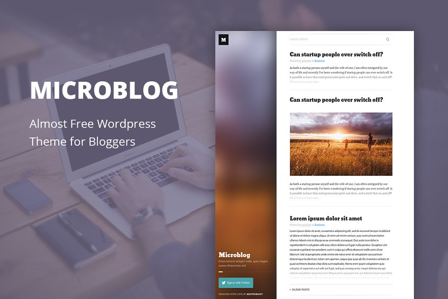Download Microblog - Cheap WordPress Theme