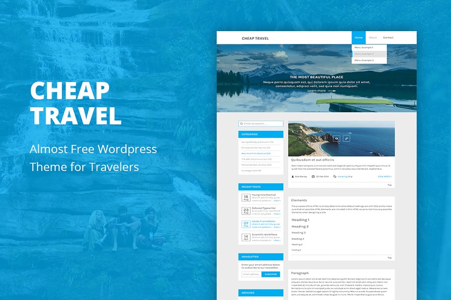 Download Cheap Travel - Cheap WordPress Theme