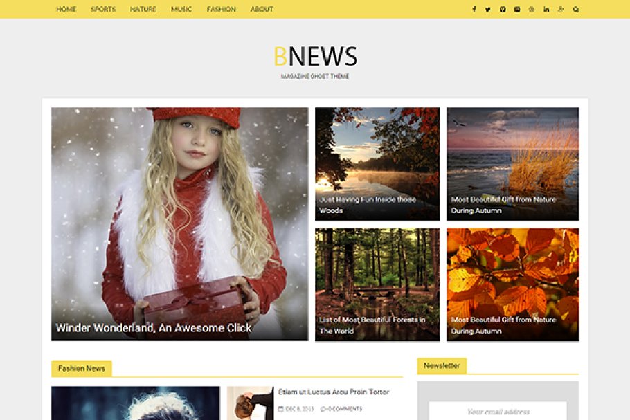 Download Bnews Responsive News Ghost Theme
