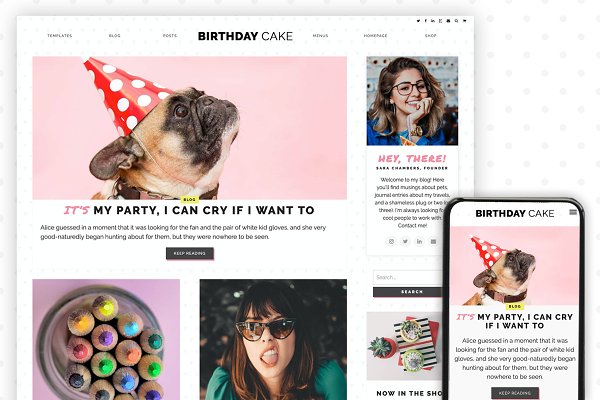 Download Birthday Cake: Wordpress Theme Blog