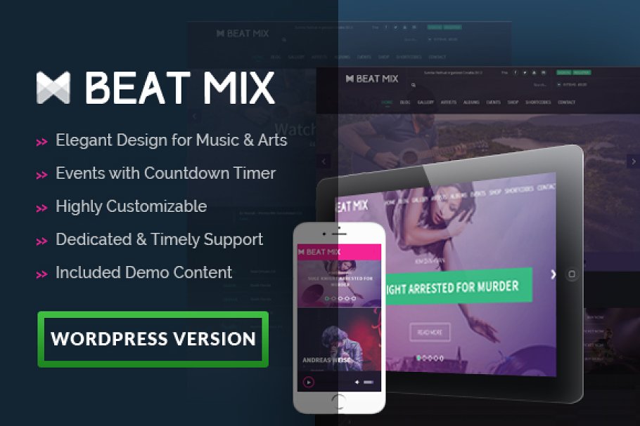 Download Beatmix Music and Band WordPress