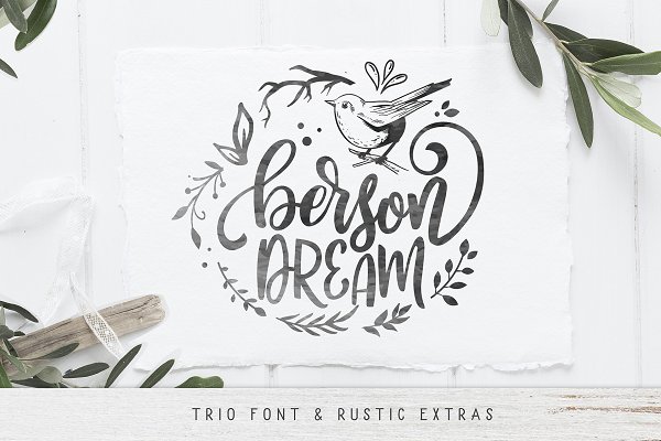 Download Berson Dream Font TRIO and extras