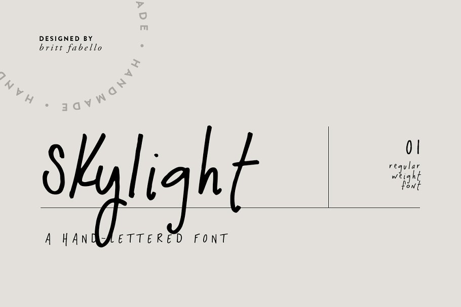 Download Skylight / hand lettered font