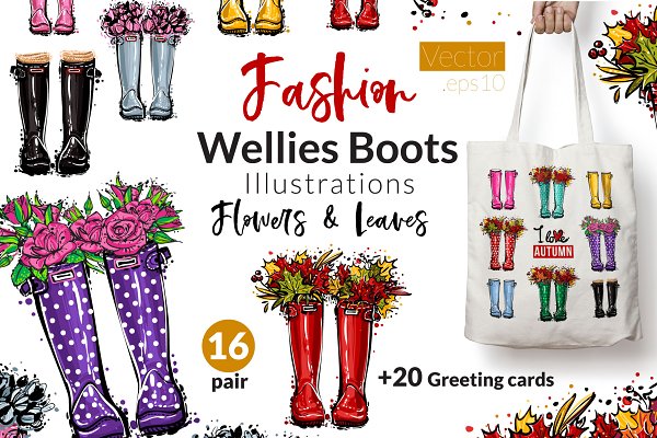 Download Wellies Boots Fashion Illustration