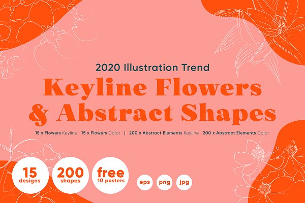 Download Flowers & Abstract Shapes + Bonus