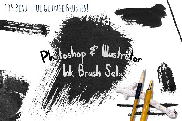 Download Photoshop & Illustrator Ink Brushes