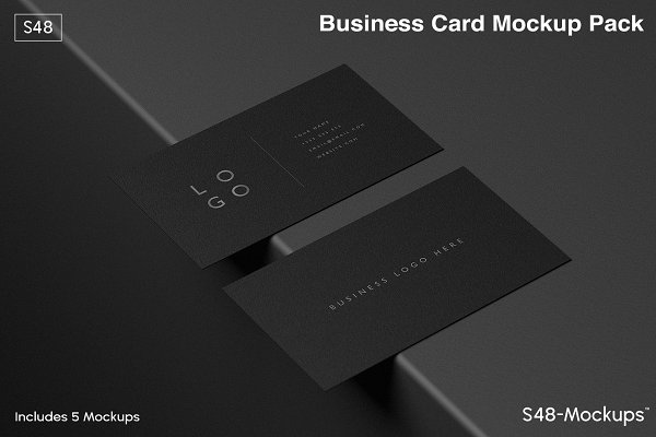 Download Mockup Pack - Black Business Cards
