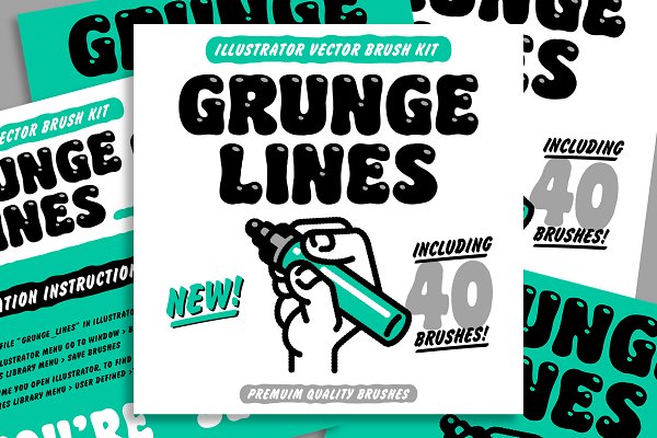 Download Grung Lines Brushes for Illustrator