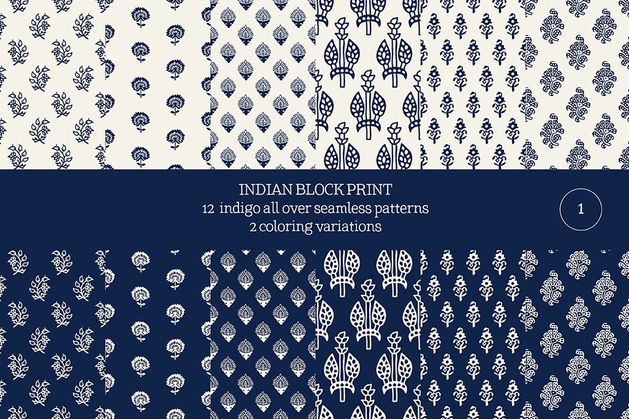 Download Blue Indian Block Print: All Over