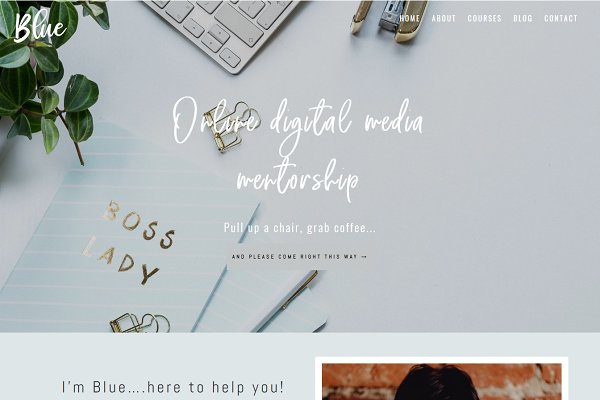 Download Blue Divi Child theme for business