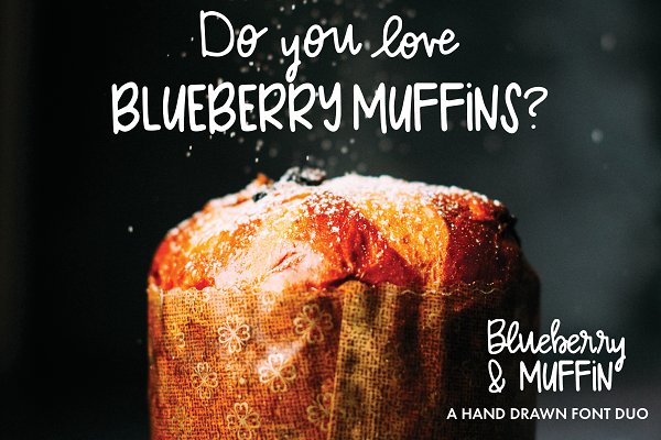 Download Blueberry Muffin hand drawn font duo