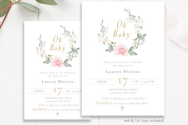 Download Floral Baby Shower Invitations