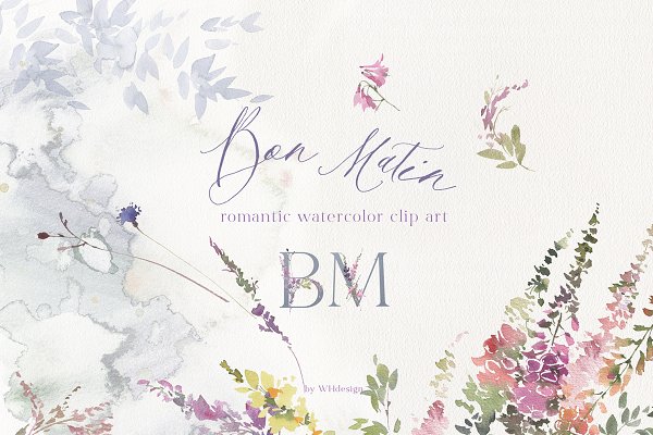 Download Bon Matin Watercolor Oil Flowers