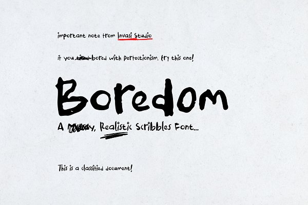 Download Boredom - Handwritten Font