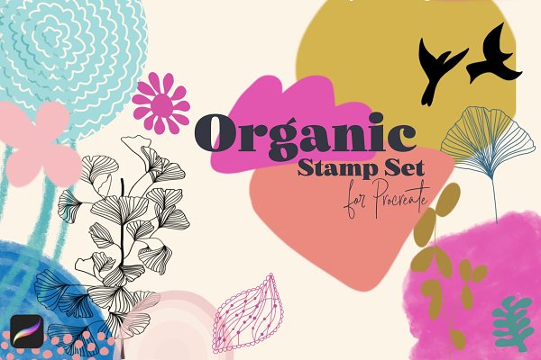 Download Organic Procreate Brush Stamp Set