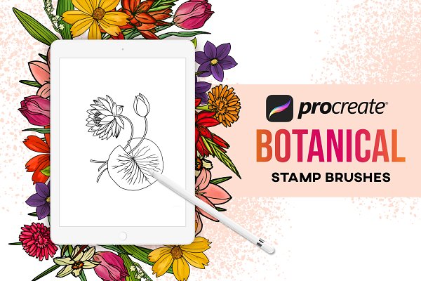 Download 40 Procreate Botanical Stamps