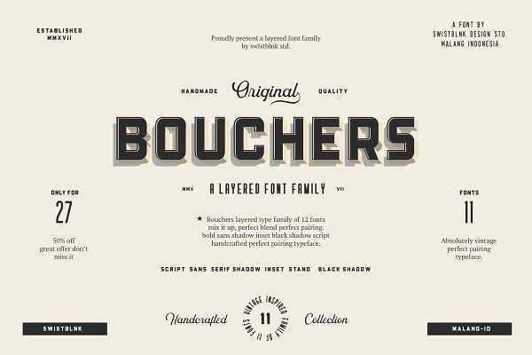 Download Bouchers Layered | Font Bundle