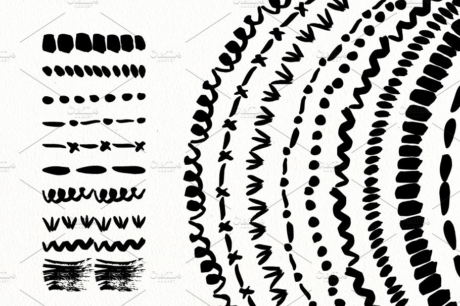 Download Ink Brushes. Vector hand drawn