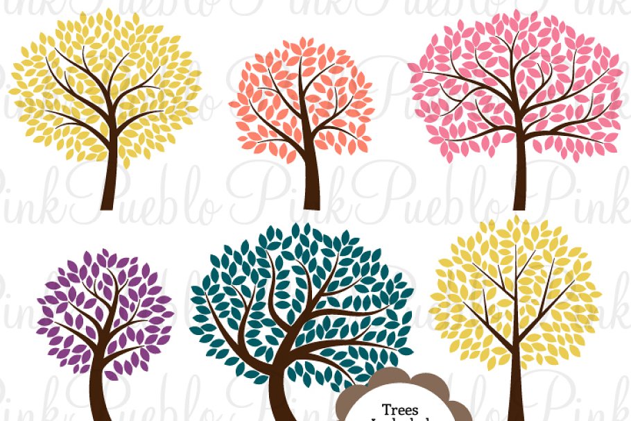 Download Tree Silhouettes Photoshop Brushes 2