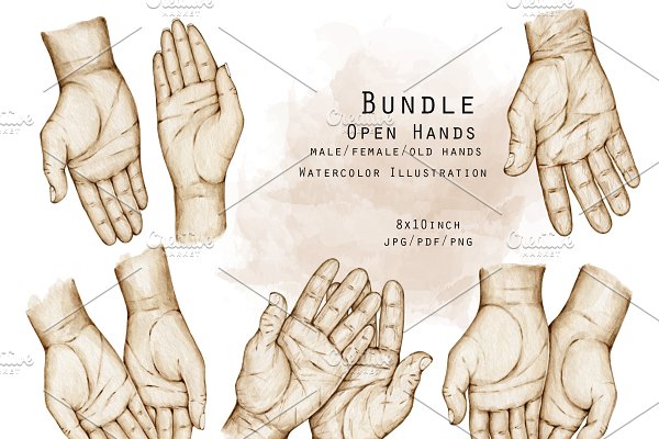 Download Bundle Open Family Hands Clipart