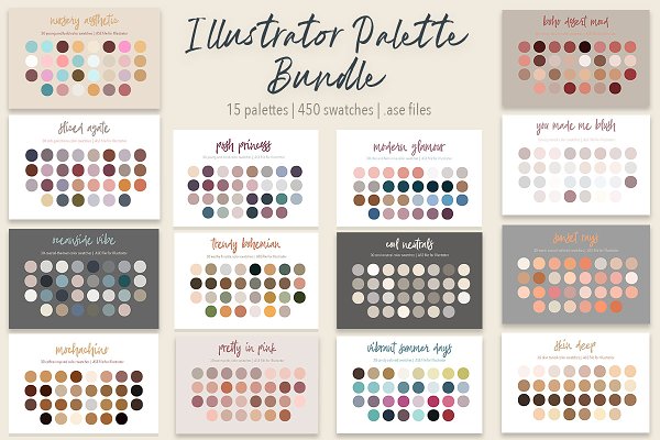 Download BUNDLE of 15 Illustrator Palettes