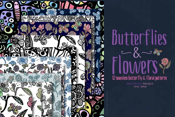 Download Butterflies and Flowers Patterns