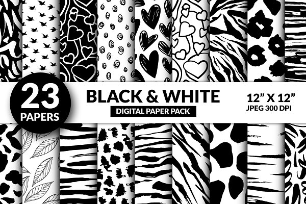 Download Cute Aminal Black and White Papers