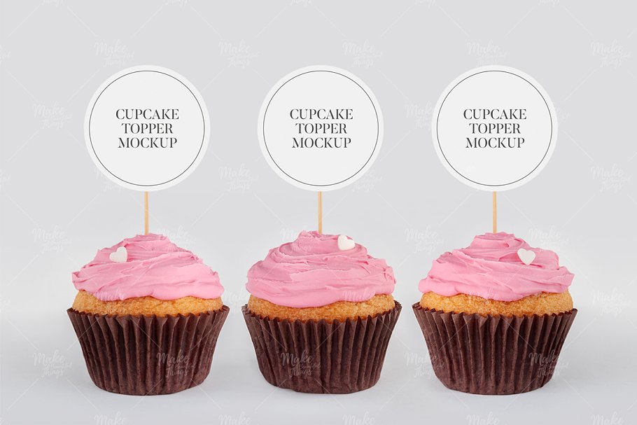 Download Cupcake toppers mockup