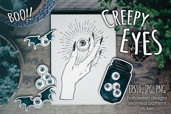 Download Creepy Eyes Halloween Designs