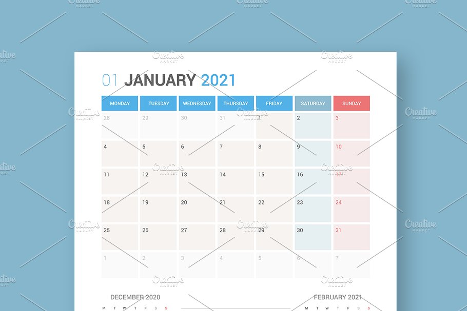 Download Calendar 2021 Planner Design