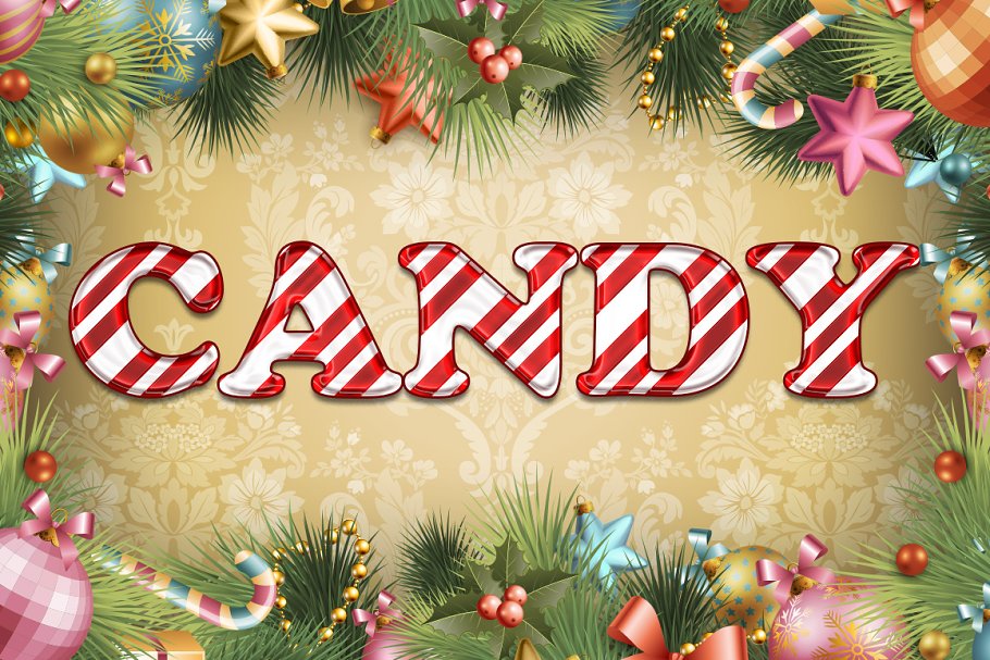 Download Candy Cane Text for Photoshop