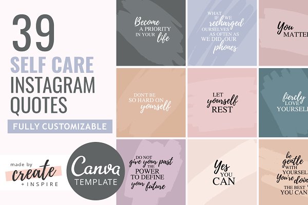 Download SELF CARE Instagram Quotes Template