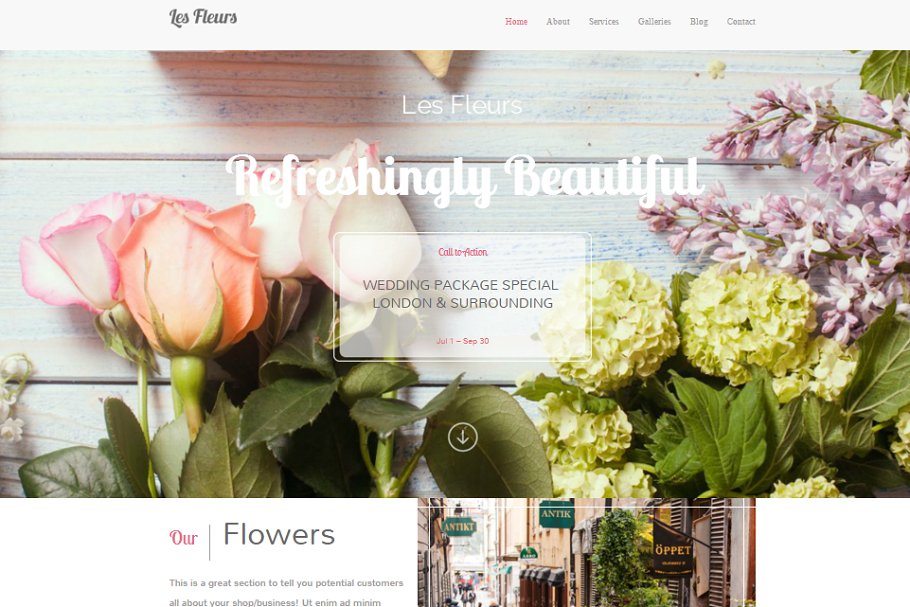 Download Feminine WordPress Theme "Les Fleur"