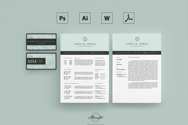 Download Pastel Blue Resume / Card Template