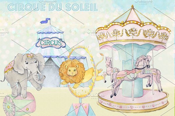 Download Watercolor Circus Clipart Images