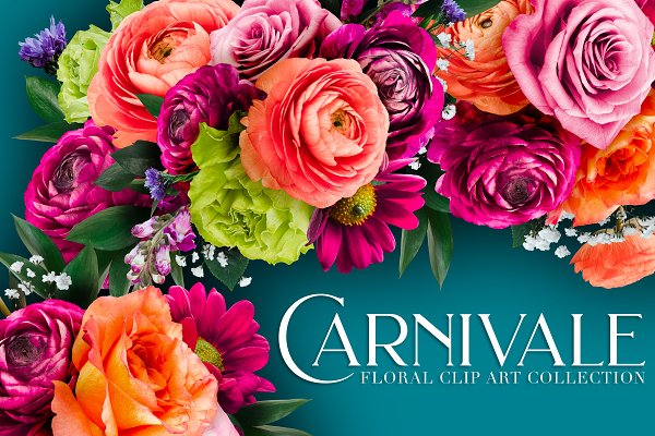 Download Carnivale Floral Clip Art Collection