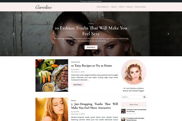 Download Caroline - Personal Blog Theme