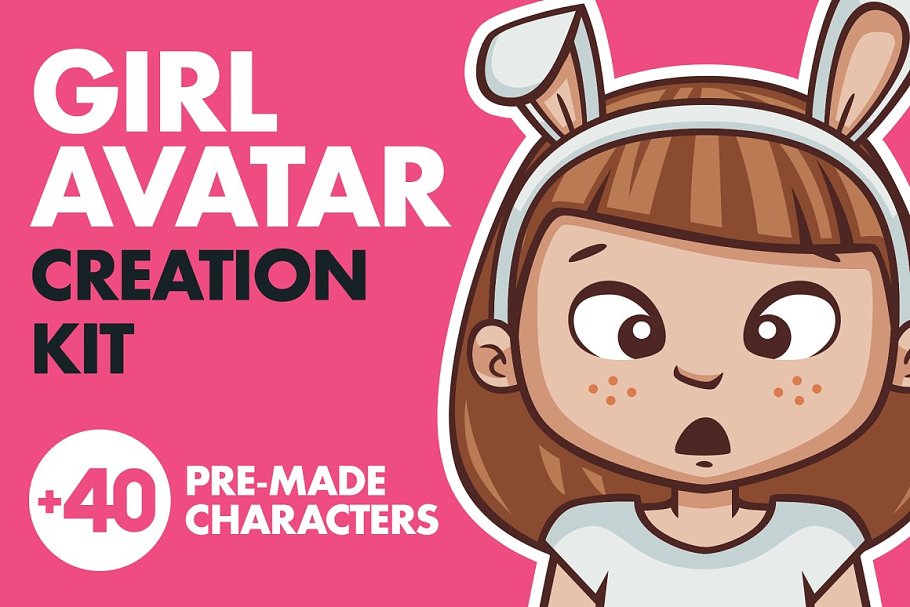 Download Cartoon Girl Avatar Creation Kit