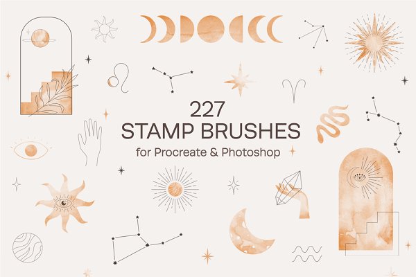 Download Stamp Brushes Procreate & Photoshop