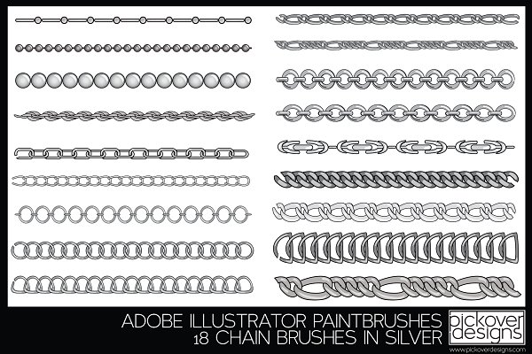Download 18 Vector Chain Brushes Illustrator