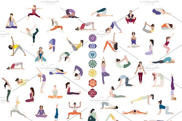 Download Big bundle of yoga postures