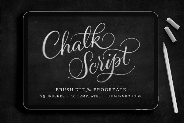 Download Chalk Script Procreate Brush Kit