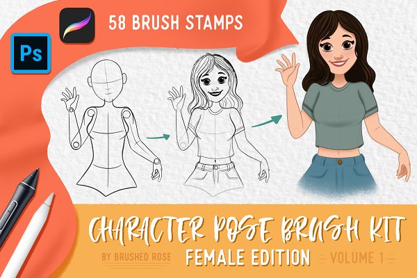 Download Character pose brush kit